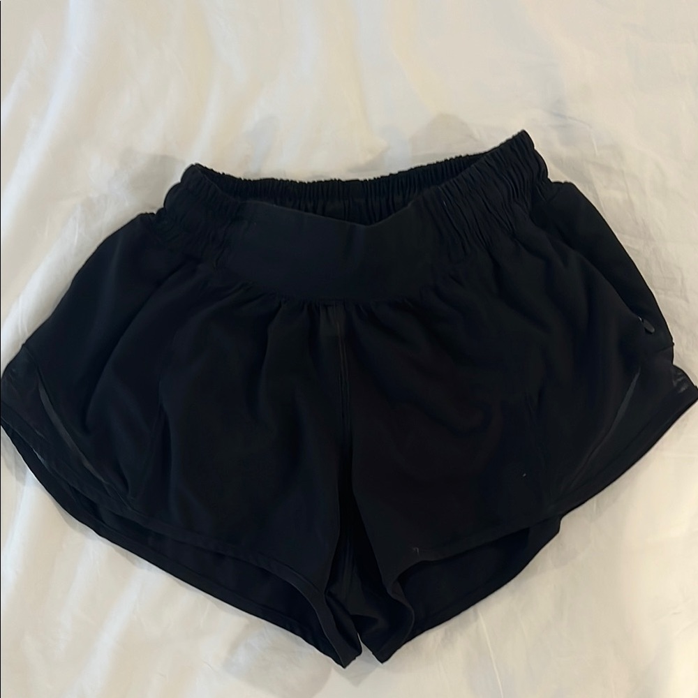 Lululemon Athletica Black Hotty Hot Athletic Shorts Lightweight Performance